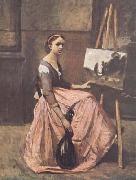 Jean Baptiste Camille  Corot L'atelier (mk11) Sweden oil painting reproduction